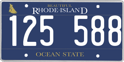 RI license plate 125588