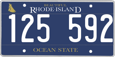 RI license plate 125592