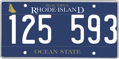 RI license plate 125593