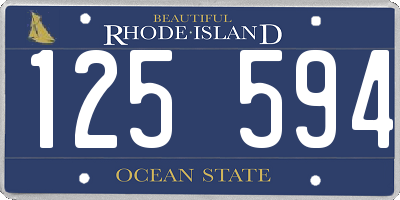 RI license plate 125594