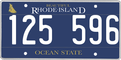 RI license plate 125596