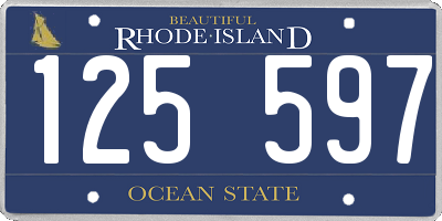 RI license plate 125597