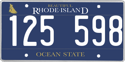 RI license plate 125598