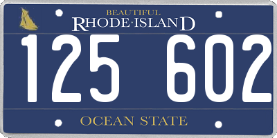 RI license plate 125602