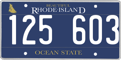 RI license plate 125603