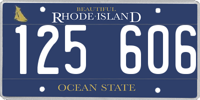 RI license plate 125606