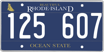 RI license plate 125607