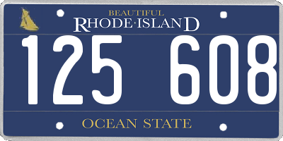 RI license plate 125608