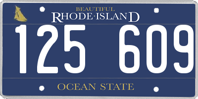 RI license plate 125609