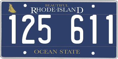RI license plate 125611