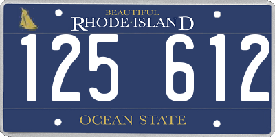 RI license plate 125612