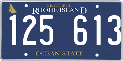 RI license plate 125613