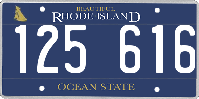 RI license plate 125616