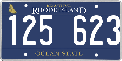 RI license plate 125623