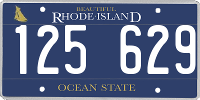 RI license plate 125629