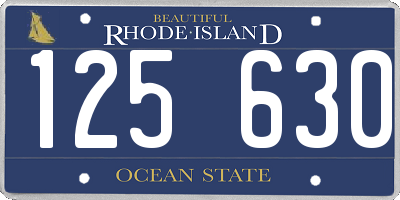 RI license plate 125630