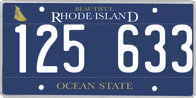 RI license plate 125633