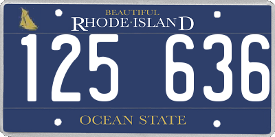 RI license plate 125636