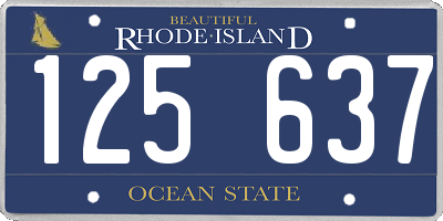 RI license plate 125637