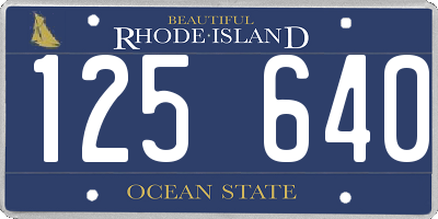RI license plate 125640