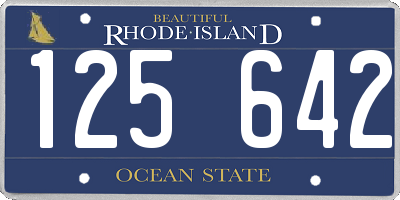 RI license plate 125642