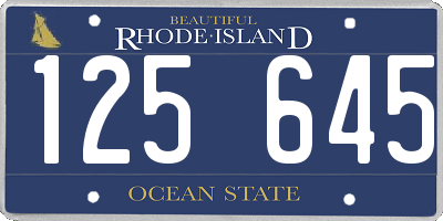 RI license plate 125645