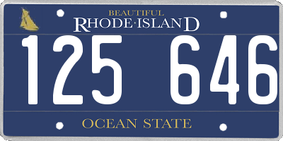 RI license plate 125646