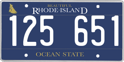 RI license plate 125651