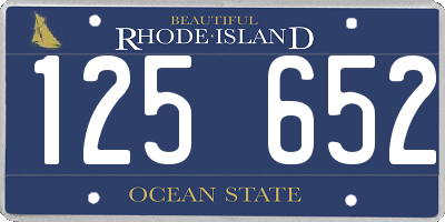 RI license plate 125652