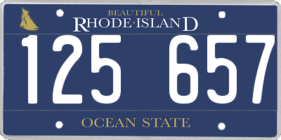RI license plate 125657