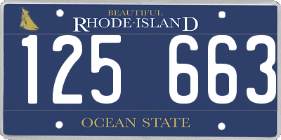 RI license plate 125663