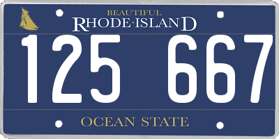RI license plate 125667