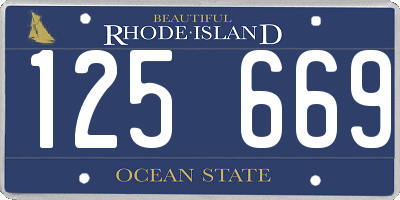 RI license plate 125669