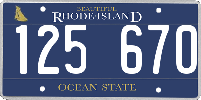 RI license plate 125670