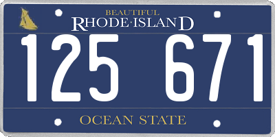 RI license plate 125671