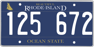 RI license plate 125672