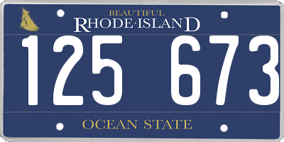 RI license plate 125673