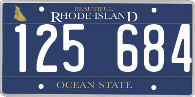 RI license plate 125684