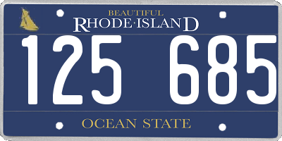 RI license plate 125685
