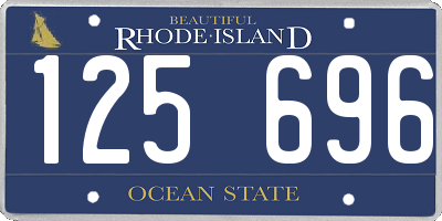 RI license plate 125696