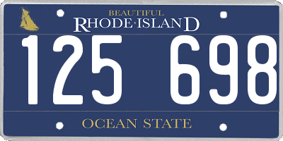 RI license plate 125698