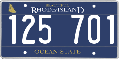 RI license plate 125701
