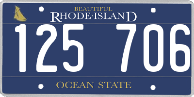 RI license plate 125706