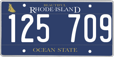 RI license plate 125709