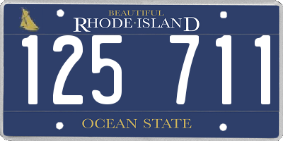 RI license plate 125711