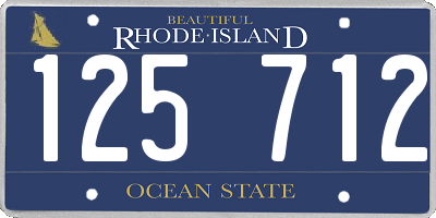 RI license plate 125712