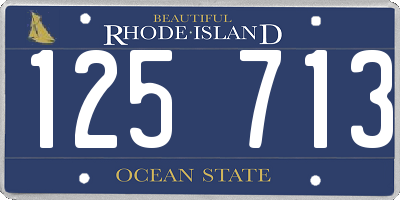 RI license plate 125713