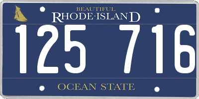 RI license plate 125716