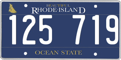 RI license plate 125719