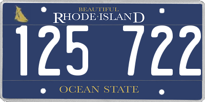 RI license plate 125722